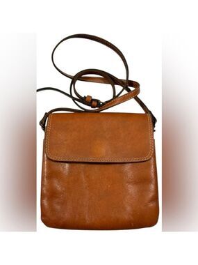 Patricia Nash Brown Leather Crossbody Bag Flap Snap Adjustable Strap